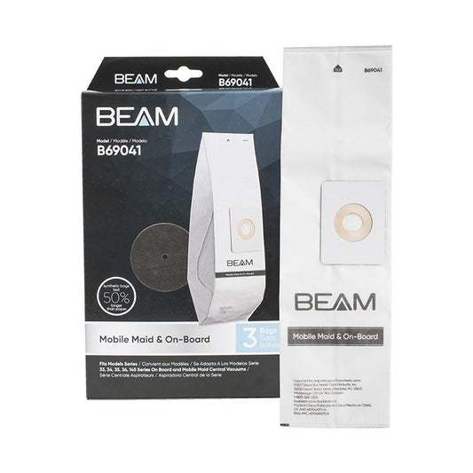 3 Paper BAGS 3PK, CENTRAL VAC, 3 GALLON Vacuum Part B69041-6 / Beam, No Longer Available