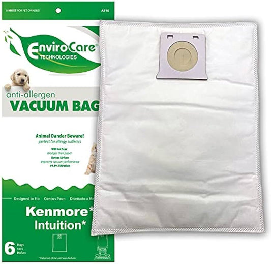 6 Kenmore Vacuum Part A716 / Paper Bags Intuition, 6PK, Allergenfits BU4022, BU4023, IB600