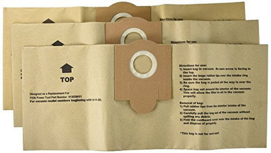 3 Fein Power Vacuum Part GK-TURBOI / Paper Bags, 3PK, 9-11-20 / 9-11-55 Turbo