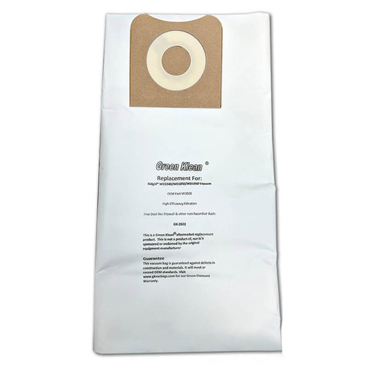 2 Green Klean Vacuum Part GK-3502 / Paper Bags Rigid Hi Efficiency, 2PK, WD1450, 1850 1950