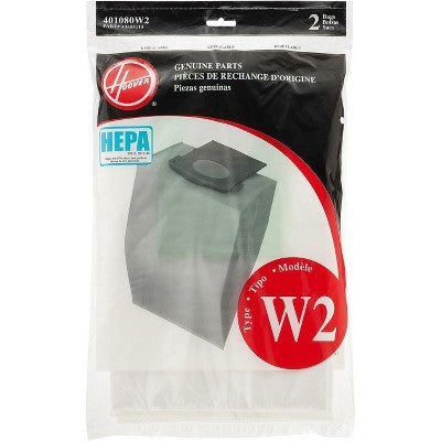2 Hoover Vacuum Part 401080W2 Upright HEPA Filtration / Paper Bags, W2, 2PK, Windtunnel 2
