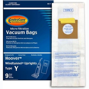 9 Hoover Vacuum Part 856-9 Micro Allergen Filtration / Paper Bags, Y, 9PK, Micro by EnviroCare