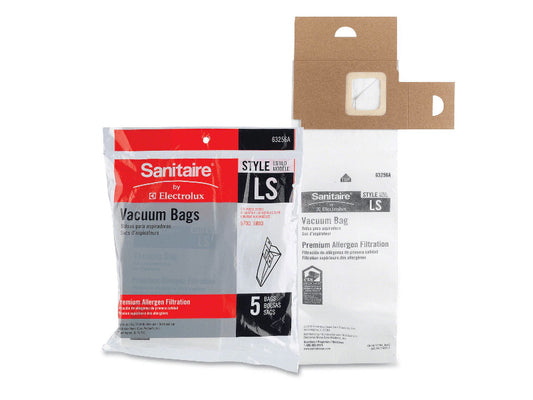 5 Eureka, Sanitaire Vacuum Part 63256A / Paper Bags, Ls, 5PK, Arm, Hammer