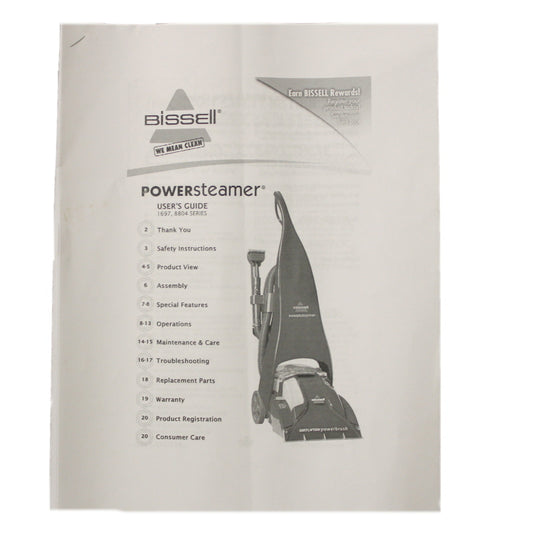 1 Bissell Vacuum Part 2105872 / Users Guide, Repl''