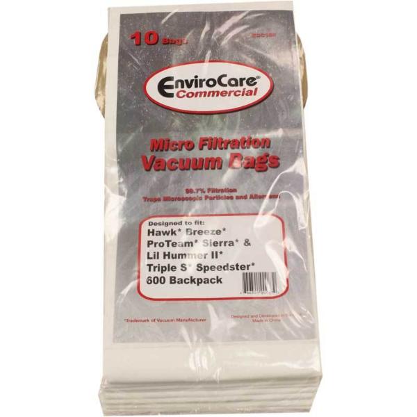 10 Proteam Vacuum Part ECC168 / Paper Bags, 10PK Sierra, Speedster 600, H Ii