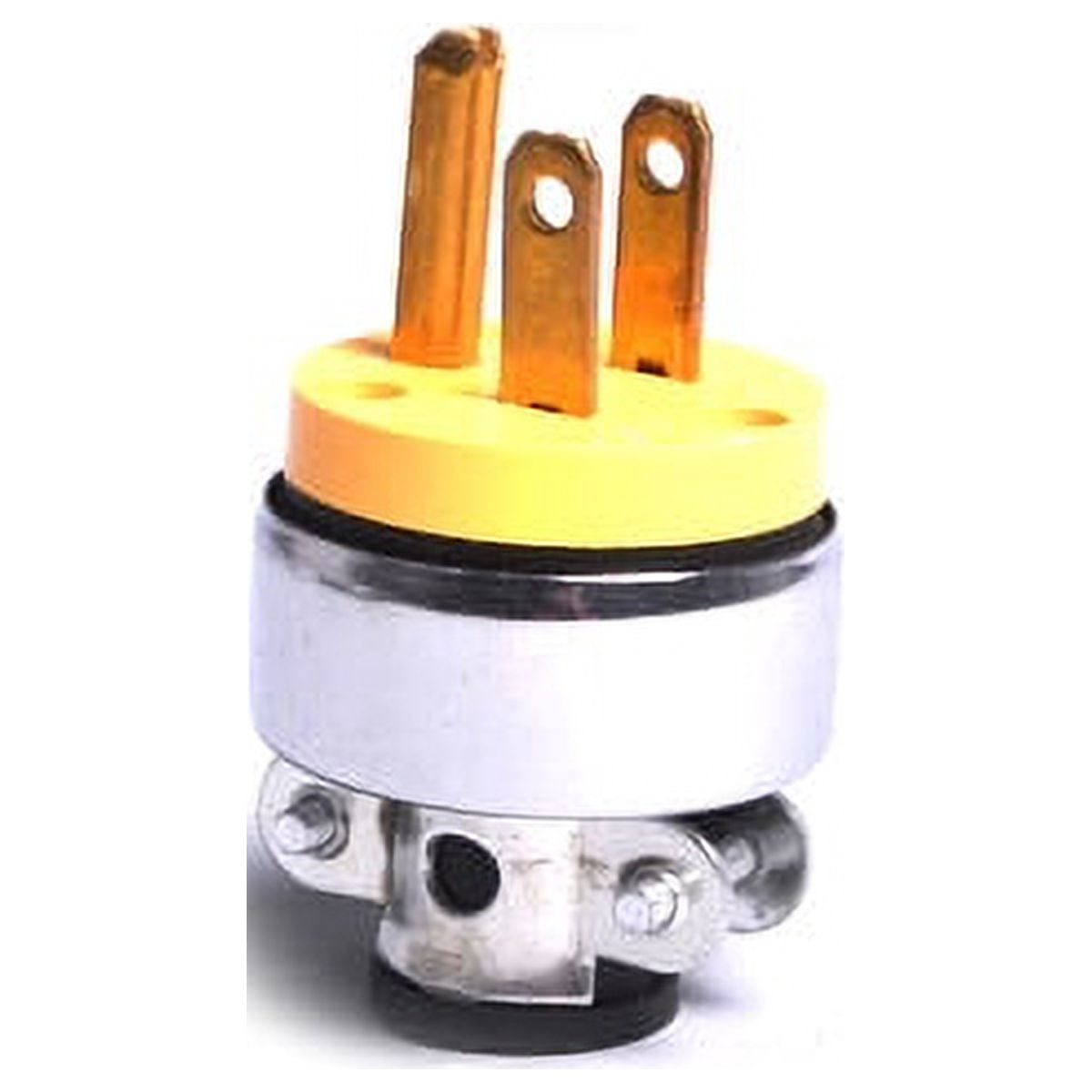 1 Fit All, Commercial Vacuum Part 32-5628-03 Commercial / Male PLUG-3 Prong, Cooper, Yellow, Metal