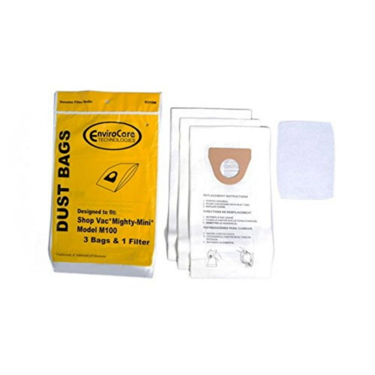3 Shop Vac Vacuum Part 831SW / Paper Bags, 3PK, Mighty Mini