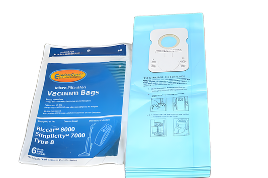 6 Simplicity / Riccar Vacuum Part 846 Micro Allergen Filtration / Paper Bags Riccar, B, 6PK, Micro, Repl, 7000, 8000 by EnviroCare