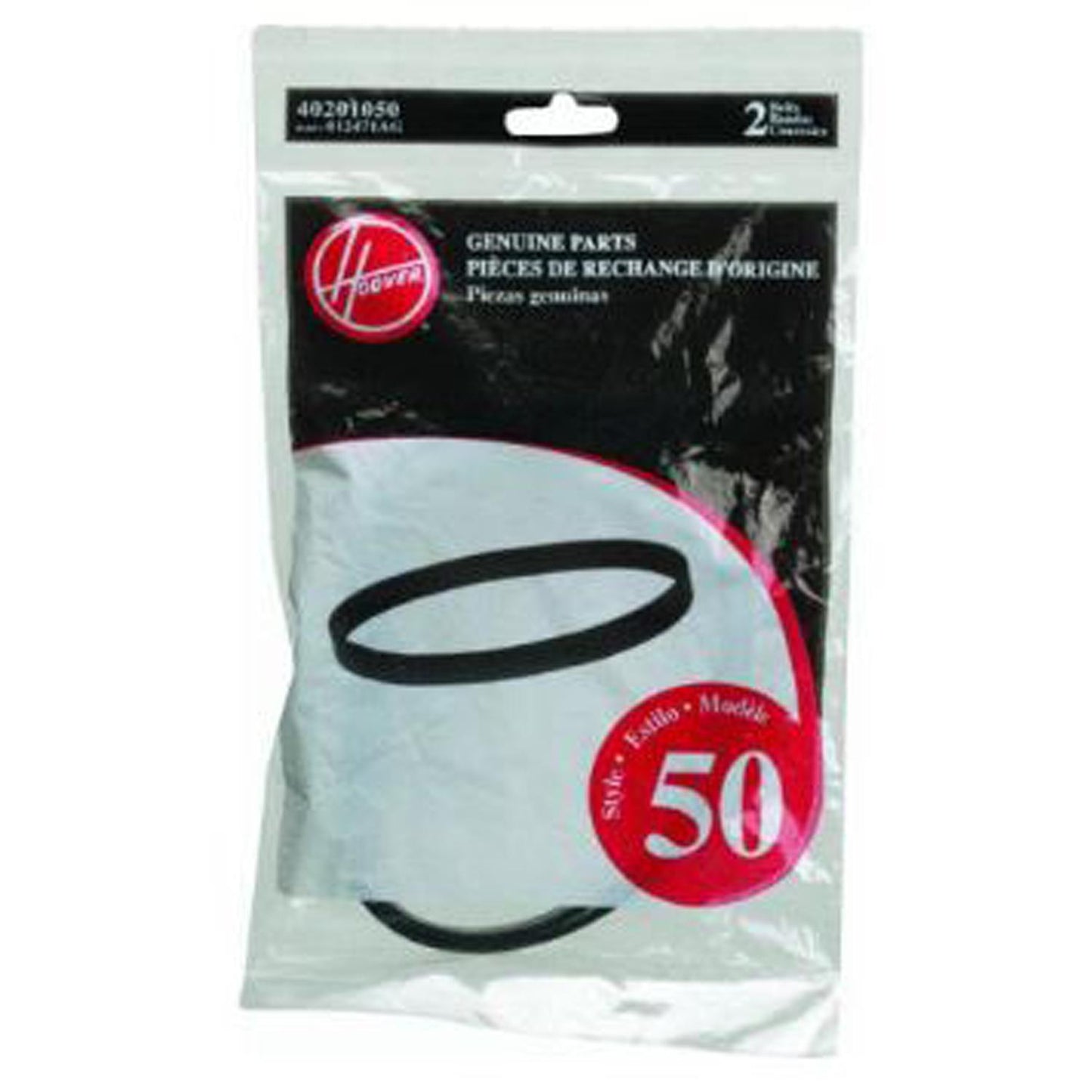 2 Hoover Vacuum Belts 40201050 / 2PK Blister, 1100 Brush Rolldial A Matic