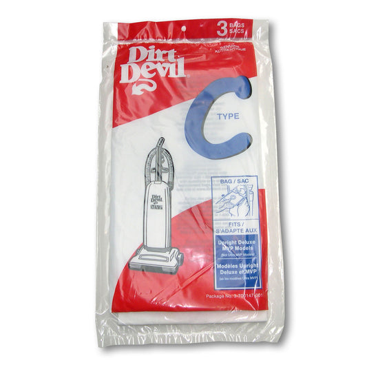 3 Dirt Devil Vacuum Part 3700147001 Upright / Paper Bags, C, 7200, 3PK
