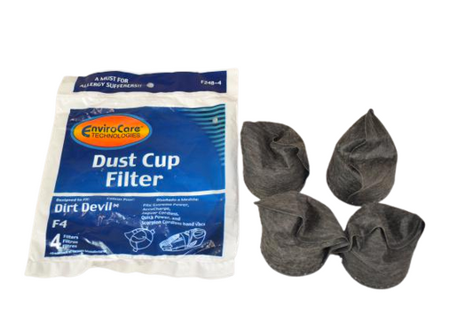4 Dirt Devil Vacuum Filters F248-4 / Devil F4 Hand Vac, 4PK