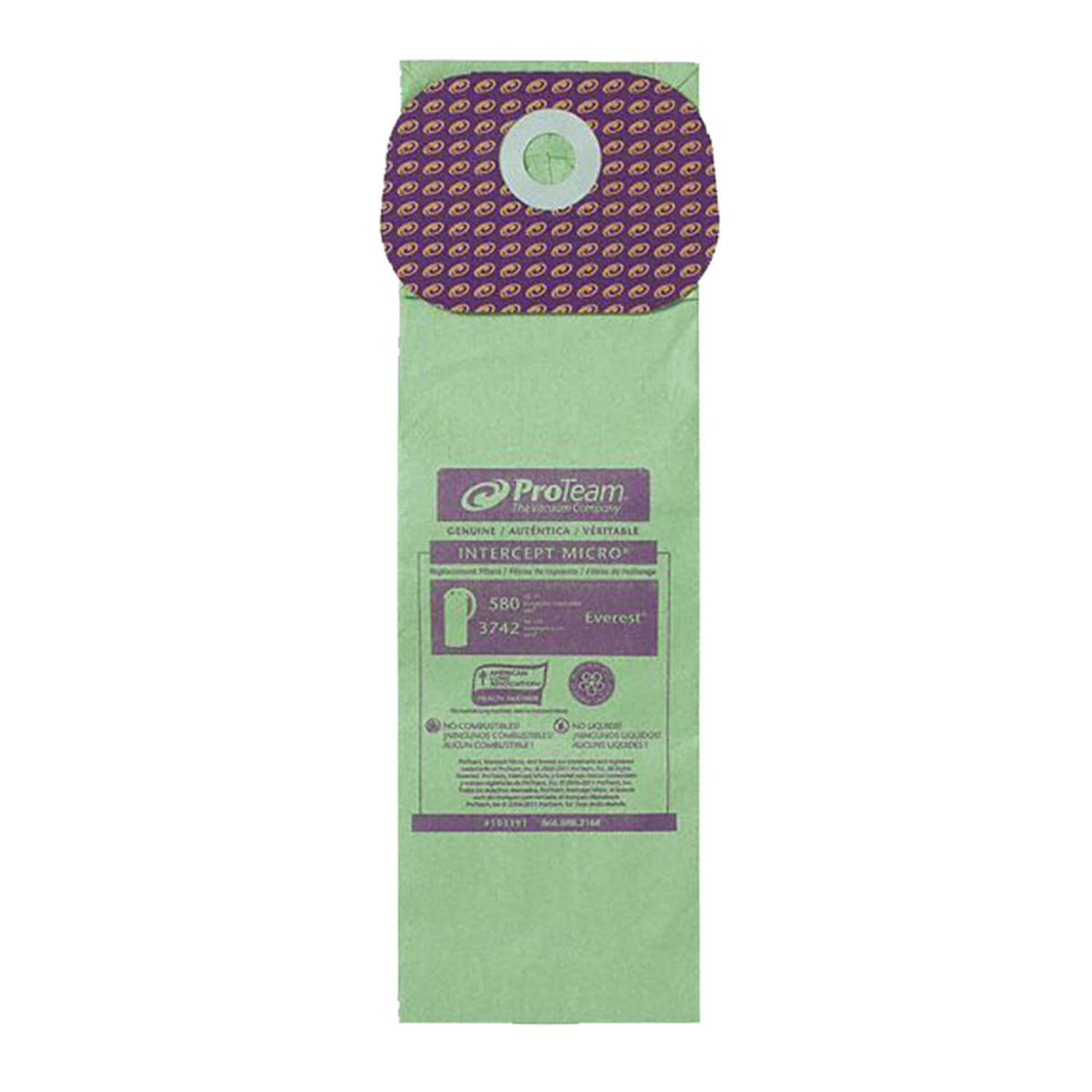 10 Proteam Vacuum Filters 103191 Micro Allergen Filtration / Paper Bags, Everest, 10PK, Micro