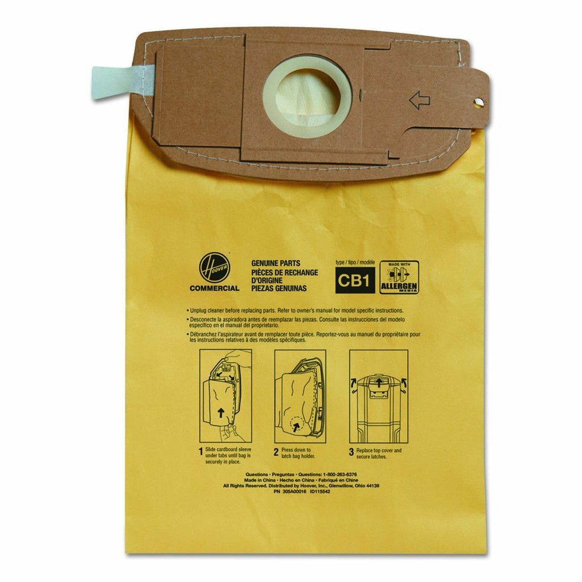 10 Hoover Vacuum Part AH10273 Backpack / Paper Bags CH34006 Corded, 10PK Cb 1 Bags, For Open Mouth Version AH10231
