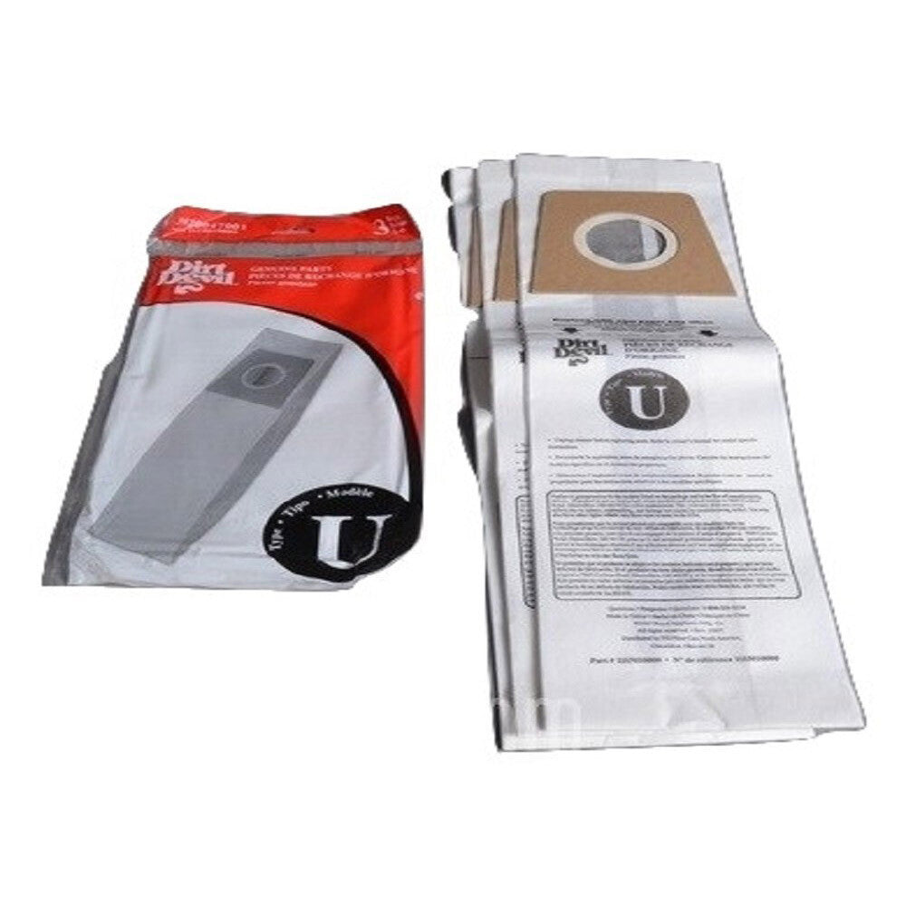 3 Dirt Devil Vacuum Part 3920047001 Upright / Paper Bags, U, 3PK