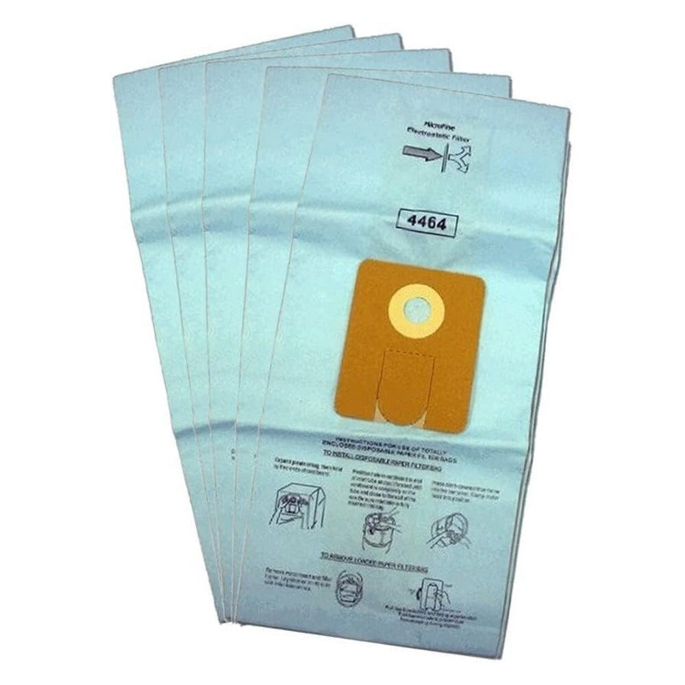 5 Mastercraft Vacuum Part 4464 Micro Allergen Filtration / Paper Bags, 4464, 5PK, Micro, Wet Dry, Replfits 605-612, 641