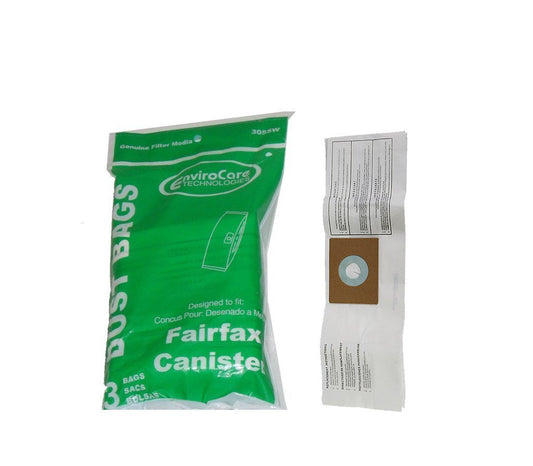 Fairfax S1 Paper Vacuum Bags 3 Pack EnviroCare 305SW Fits Vacumaid SV100 Canister Replacement