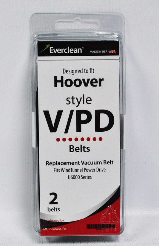 2 Everclean Vacuum Belts 38-3306-01 / Hoover V, Windtunnel P / D, 2PK, Hoover No Longer Available