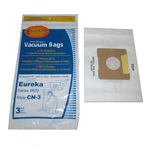 3 Eureka, Sanitaire Vacuum Part 317 Canister Micro Allergen Filtration / Paper Bags, CN-3, 3PK, Micro, Repl by EnviroCare