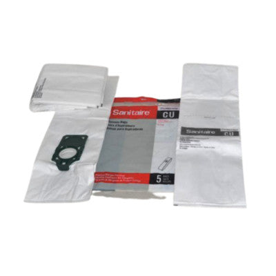 5 Eureka, Sanitaire Vacuum Part 2772 Commercial / Paper Bags Sanitaire SC7500A, 5PK, Synthetic, W / Docktype Cu, Battery