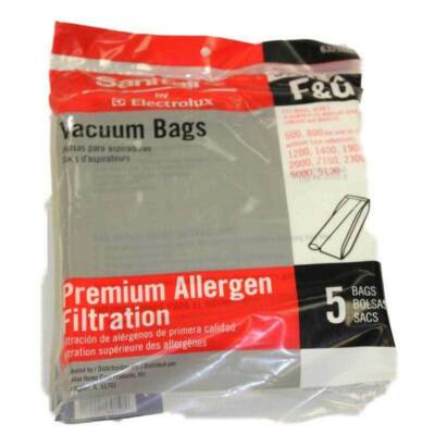 5 Eureka, Sanitaire Vacuum Part 63250A / Paper Bags Sanitaire F / G, 5PK, Allergen Filt