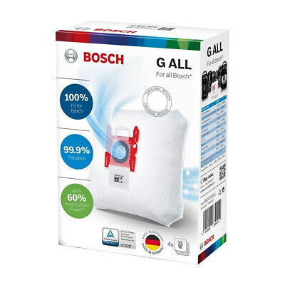 4 Bosch Vacuum Part 17003048 Canister / Paper Bags, G, 4PK, Compact