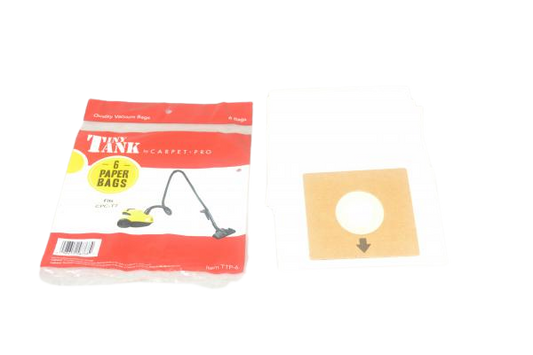 6 Carpet Pro Vacuum Part TTP-6 Canister / Paper Bags Cpc Tt, 6PK No Longer Available