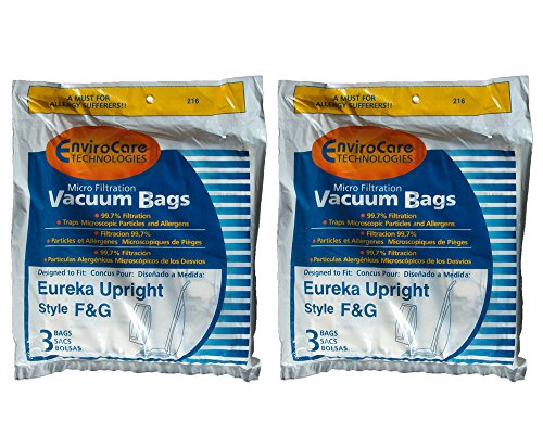 6 Eureka Allergy Micro Lined Vacuum F&G Bag Sanitaire Kenmore 5062 Uprights White Westinghouse Koblenz Singer SUB-1 Imperial ESP 200 600 1400 1900 2000 2100 4000 S600 S800 5062 5002 503421