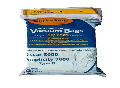 Riccar Simplicity Type B Upright Paper Bags 6 PK #