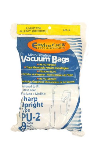 Envirocare Replacement Micro Filtration Vacuum Cleaner Dust Bags made to fit Sharp Upright Type PU-2-9 Pack