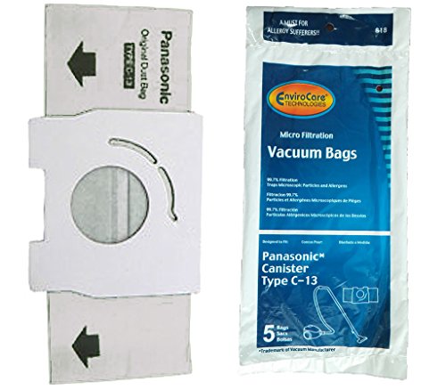 5 Panasonic Type C-13 Canister Anti-Allergen Vacuum Cleaner Bags AMC-S5EP