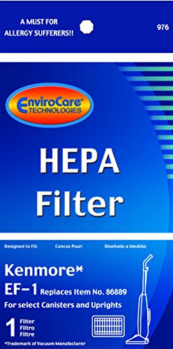 EnviroCare Replacement HEPA Vacuum Cleaner Filter Designed to fit Kenmore EF-1 for Select Canisters and Uprights