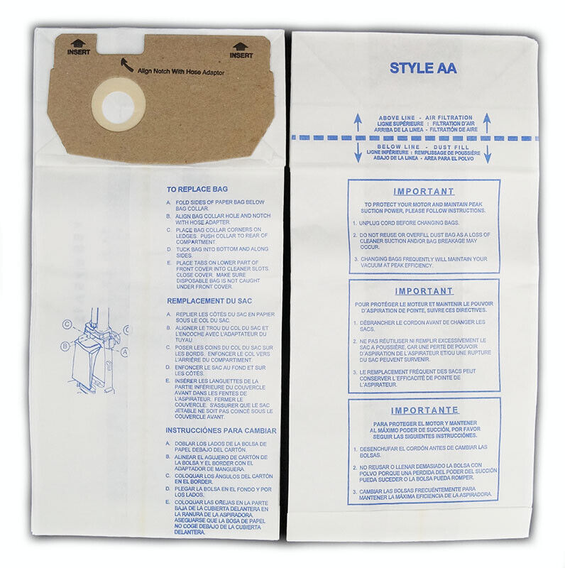 DVC Eureka Style AA Whirlwind Micro Allergen Vacuum Cleaner Bags Made in USA [ 18 Bags ]