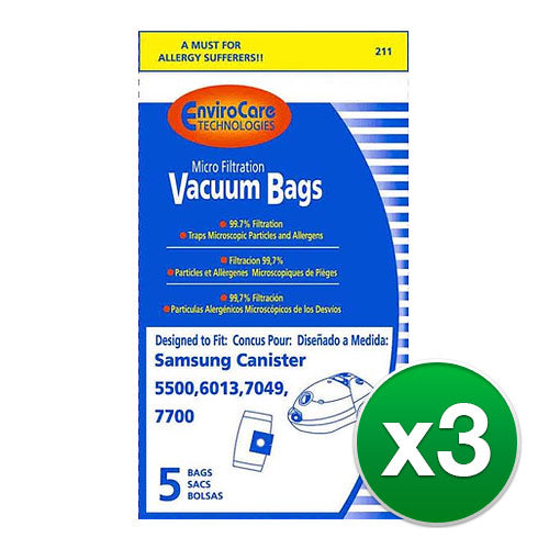 Envirocare 2032026 / 211 / 32023 Replacement Micro Vacuum Bags (3 Pack)