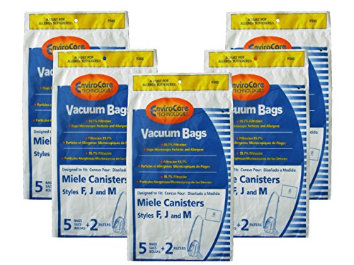 EnviroCare Replacement Allergen Vacuum Cleaner Dust Bags made to fit Miele F,J,M Canisters 25 Pack with 10 Filters
