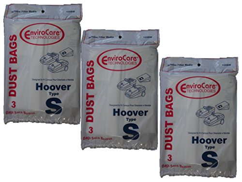 9 bags (3 pkgs) Hoover Type S Vacuum Cleaner Bags 43655097, 4010064S, 4010344S, 43655093, 4010100S