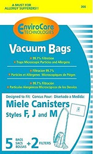 Miele Canister Vacuum Anti-Allergen Filtration Type FJM Bags 5 Pk Part # C205