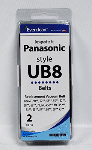 Everclean Style UB8 Vacuum Belts Designed to Fit Panasonic (2 Pack)