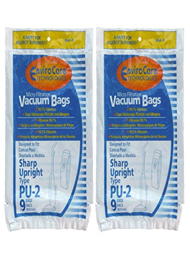 18 Sharp Style PU-2 Microfiltration Upright Vacuum Cleaner Bags