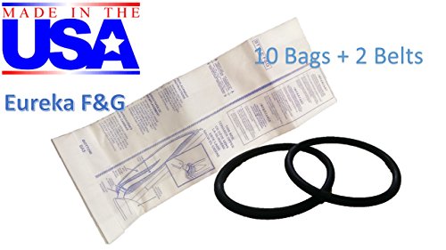 Home Care 10 Eureka Sanitaire F&G Bags + 2 Round Belts Bundle Kit !! Made in USA !!