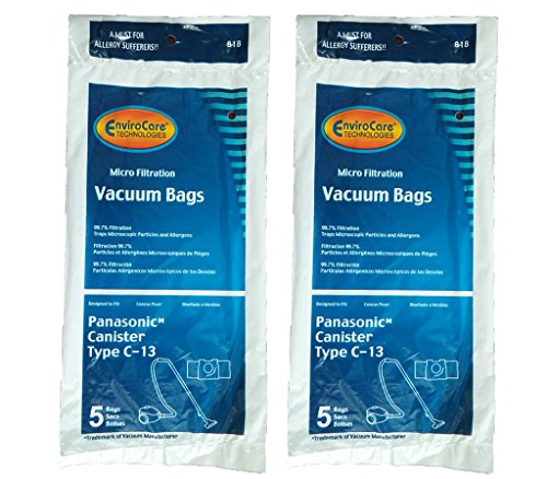 EnviroCare 10 Panasonic Type C-13 Canister Anti-Allergen Vacuum Cleaner Bags AMC-S5EP