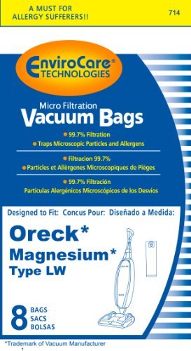 Oreck Magnesium Vacuum Bags, Type LW 8 Pack by EnviroCare