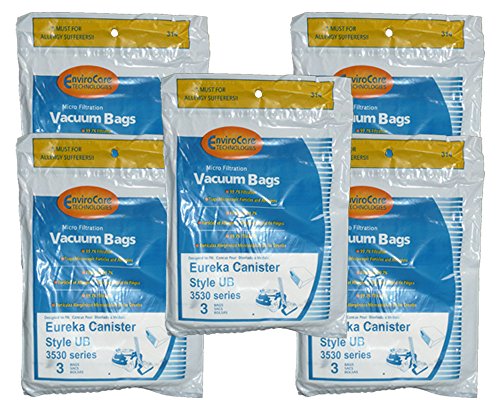 15 Eureka Ub Ultra Boss Alergy Canister Vacuum Bag, Ultra Boss Vacuum Cleaners, 61240-12, 3530a