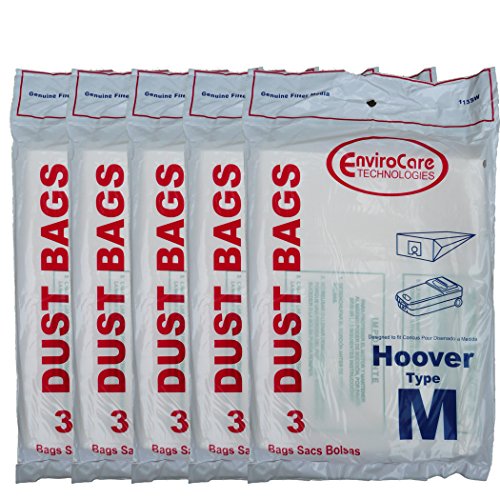 15 Hoover Dimension Canister Type M Vacuum Dust Bags, Fits all Dimension Vacuum Cleaners, HO-4010037M, 4010037M, H4010037M, 4010037, S3273, S3275, S3277, S3471, S3491, S3493, S3623