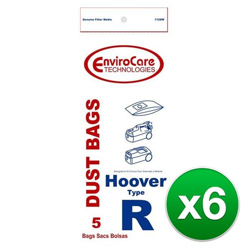 Replacement Vacuum Bag for Hoover 4010063R / 112SW / Style R (6 Pack)