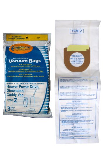 EnviroCare 3 Hoover Type Z Microfiltration Anti-Allergen Upright Vacuum Cleaner Bags