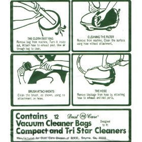 Replacement Compact/Tristar Paper Bags (12 Pack)
