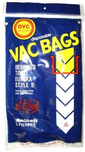 EnviroCare Replacement Vacuum Cleaner Dust Bags Designed to Fit Eureka Canisters Style B&S 3 pack with 3 Filters