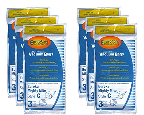 EnviroCare Replacement Micro Filtration Vacuum Cleaner Dust Bags made to fit Eureka Type C Mighty Mite Canisters 18 Bags