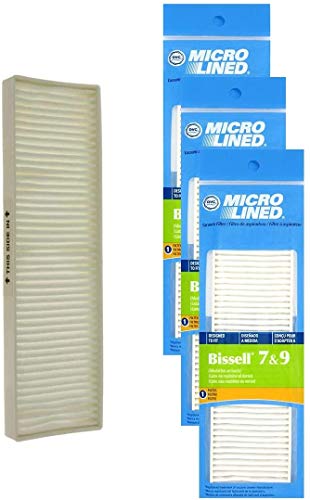 DVC Micro-Lined Replacement Filters 32076 Fit Bissell Upright Vacuums Style 7, Style 9 - 3 Filters