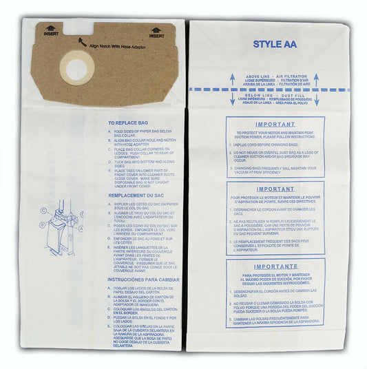 Eureka Sanitaire Style AA Vacuum Cleaner Bags by DVC Made in USA